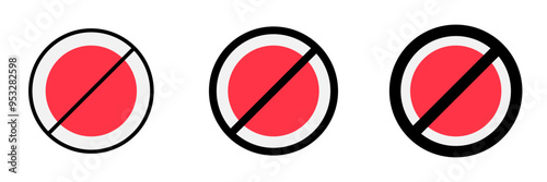 Editable vector stop prohibitions block icon. Part of a big icon set family. Perfect for web and app interfaces, presentations, infographics, etc