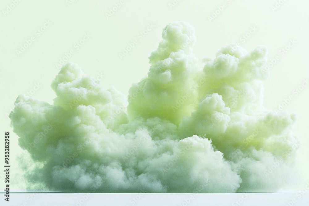 A large green cloud of smoke isolated on a white background. A large green cloud of smoke isolated on a white background.