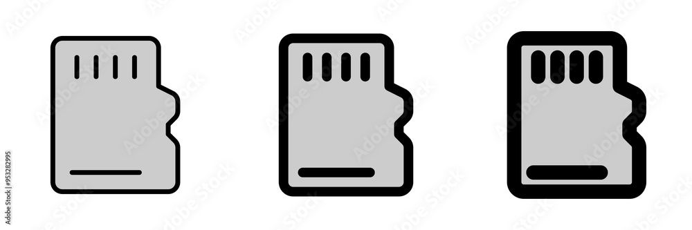 Editable vector memory card icon. Part of a big icon set family. Perfect for web and app interfaces, presentations, infographics, etc Editable vector memory card icon. Part of a big icon set family. Perfect for web and app interfaces, presentations, infographics, etc
