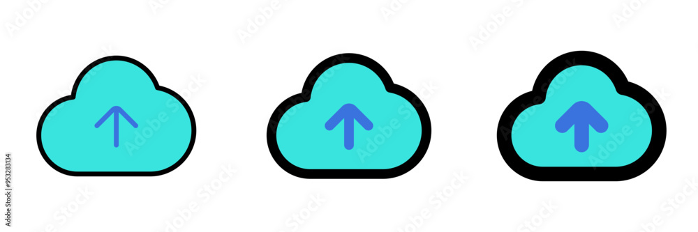 Editable vector cloud upload icon. Part of a big icon set family. Perfect for web and app interfaces, presentations, infographics, etc