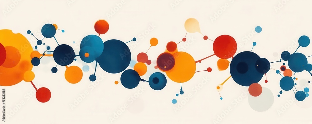 Chemical interaction, dynamic molecular exchanges, flat design