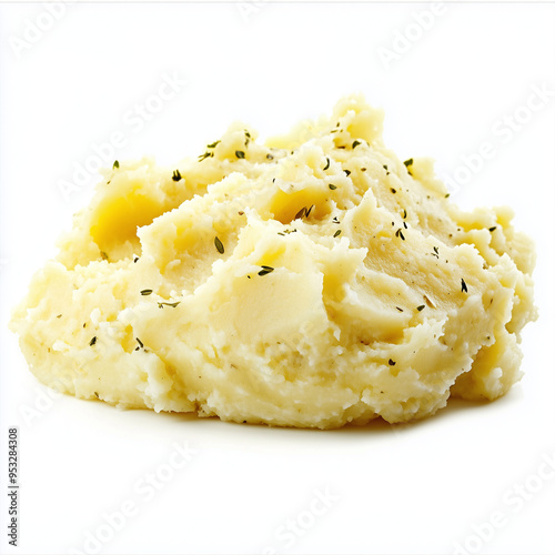 mashed potatoes on a white background