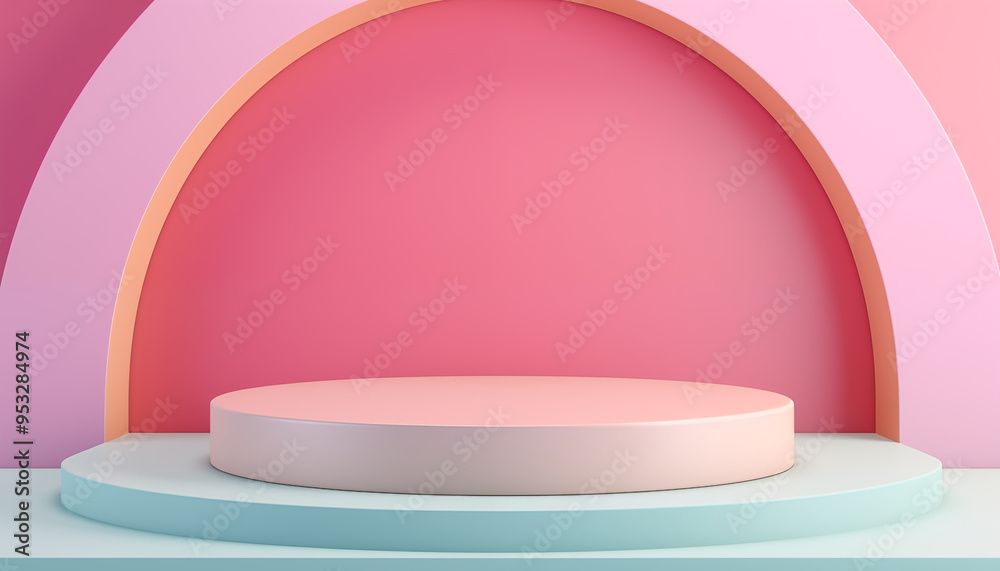 Pink and Blue Abstract Product Display Stand Pink and Blue Abstract Product Display Stand