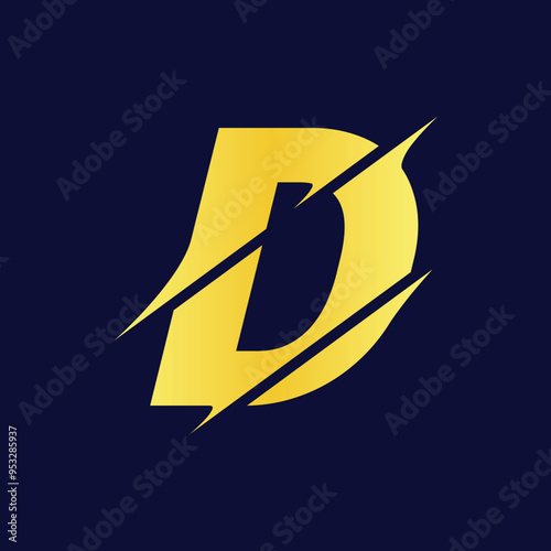 Dynamic Golden Letter D Logo Design
