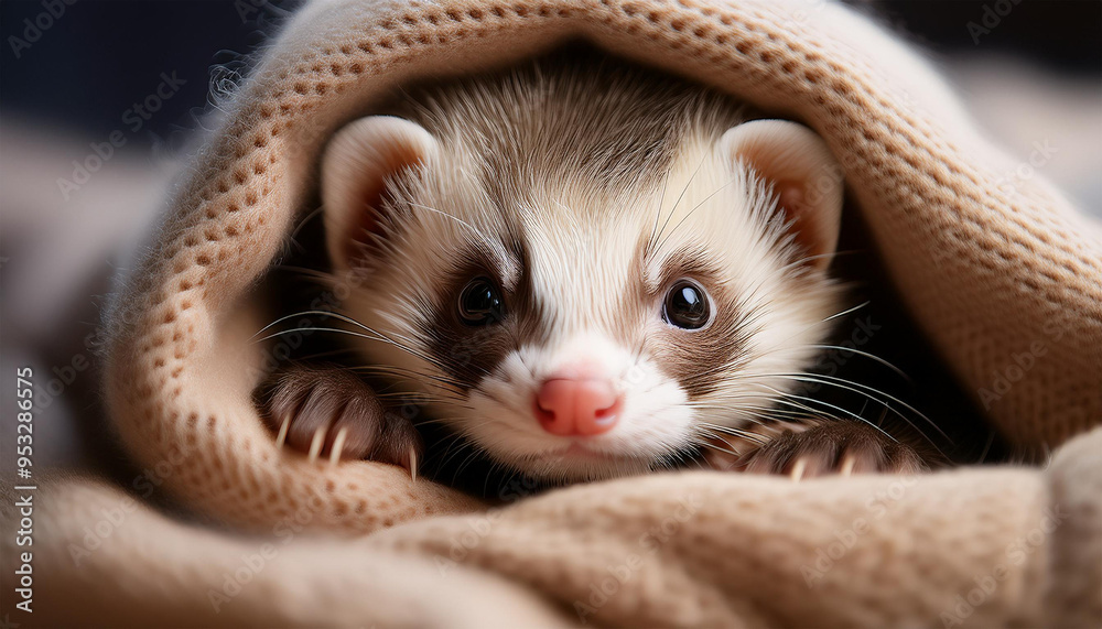 Fototapeta premium Cute Baby Ferret