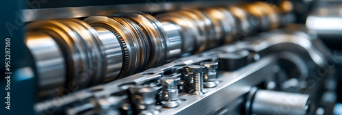 Close-up of gears and cogs in a machine