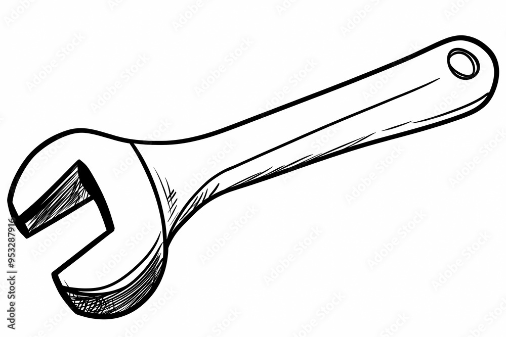 Fototapeta premium Printable coloring page featuring a detailed illustration of repair tools, ideal for DIY enthusiasts, kids, and creative coloring activities.