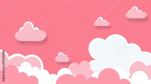 Stunning Pink Minimal Cloud Background: A Dreamy and Elegant Visual Delight. Showcasing the Softness and Charm