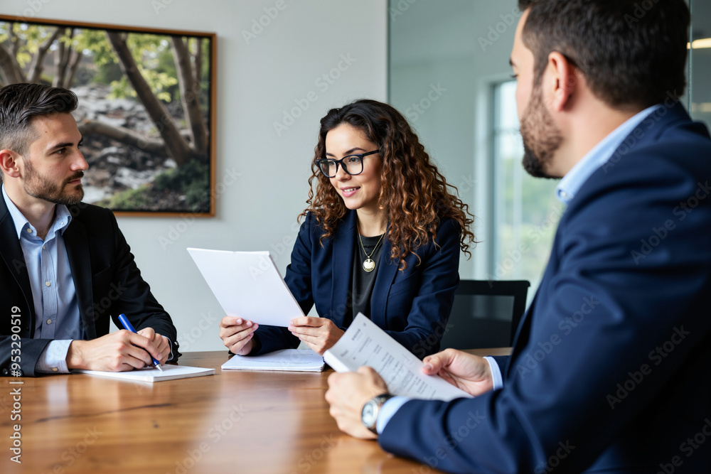 Confident Woman in Job Interview: Professional Setting for Career Advancement and Corporate Recruitment Confident Woman in Job Interview: Professional Setting for Career Advancement and Corporate Recruitment