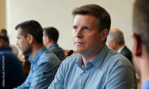 New Zealander Man Participating in Town Hall Meeting