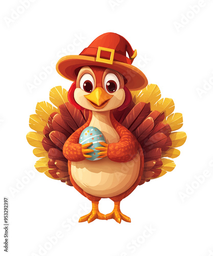 Thanksgiving Turkey Tshirt Design And  Easter Egg PNG File