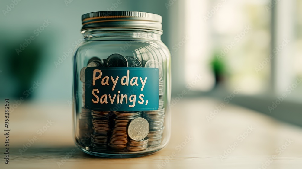 Pay day visual with coin jar Pay day visual with coin jar