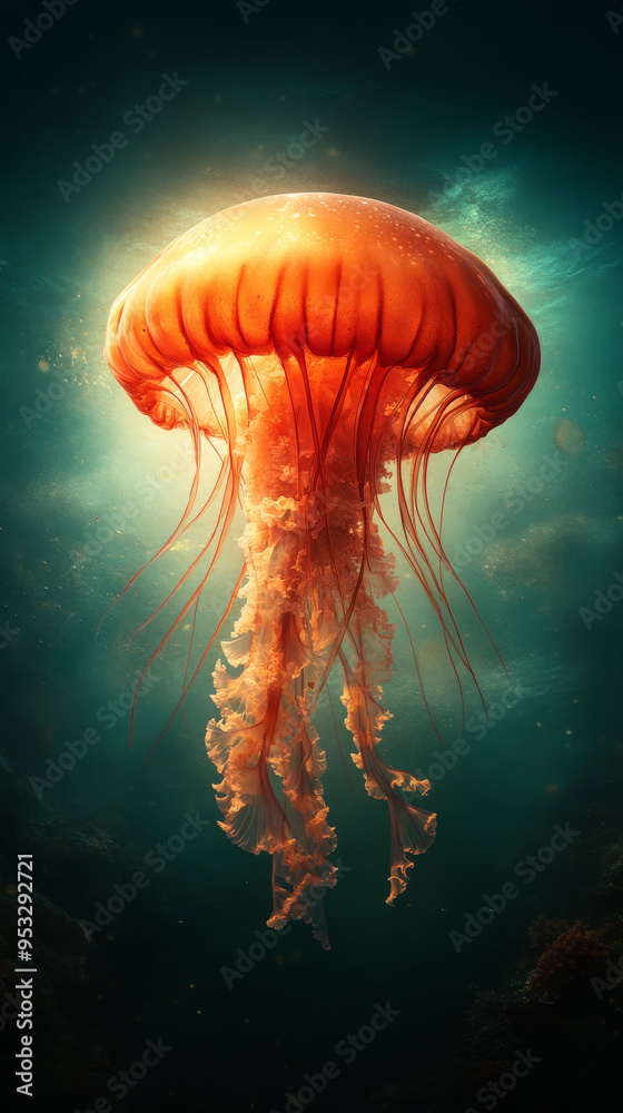 Surreal Underwater Scene with Glowing Coral Reefs and Bio-luminescent Fish Surreal Underwater Scene with Glowing Coral Reefs and Bio-luminescent Fish