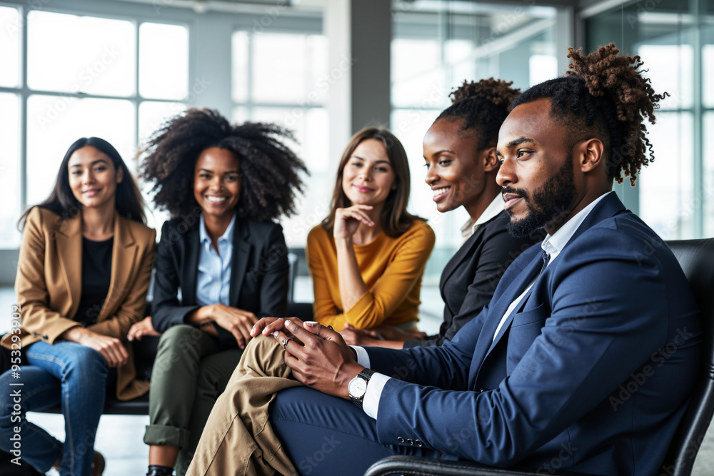 Diverse Job Candidates Await Interviews: Stock Photo for Recruitment, Career Coaching, and Workplace Diversity Diverse Job Candidates Await Interviews: Stock Photo for Recruitment, Career Coaching, and Workplace Diversity
