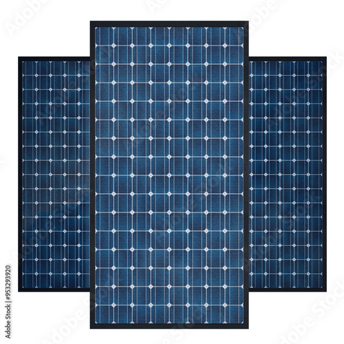 Isolated 3D Black Solar Panels