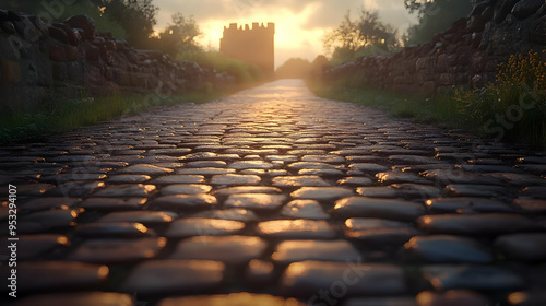 Cobblestone path leading to...