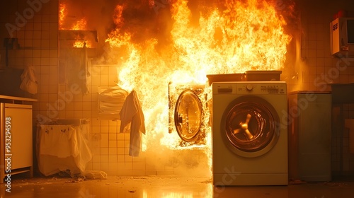 Devastating Home Laundry Room Fire Ravages Appliances and Belongings