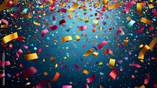 Colorful confetti falling o...