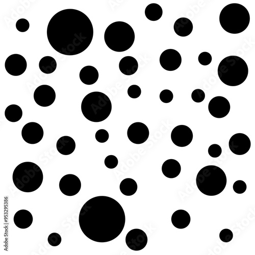 Abstract black circle pattern seamless background