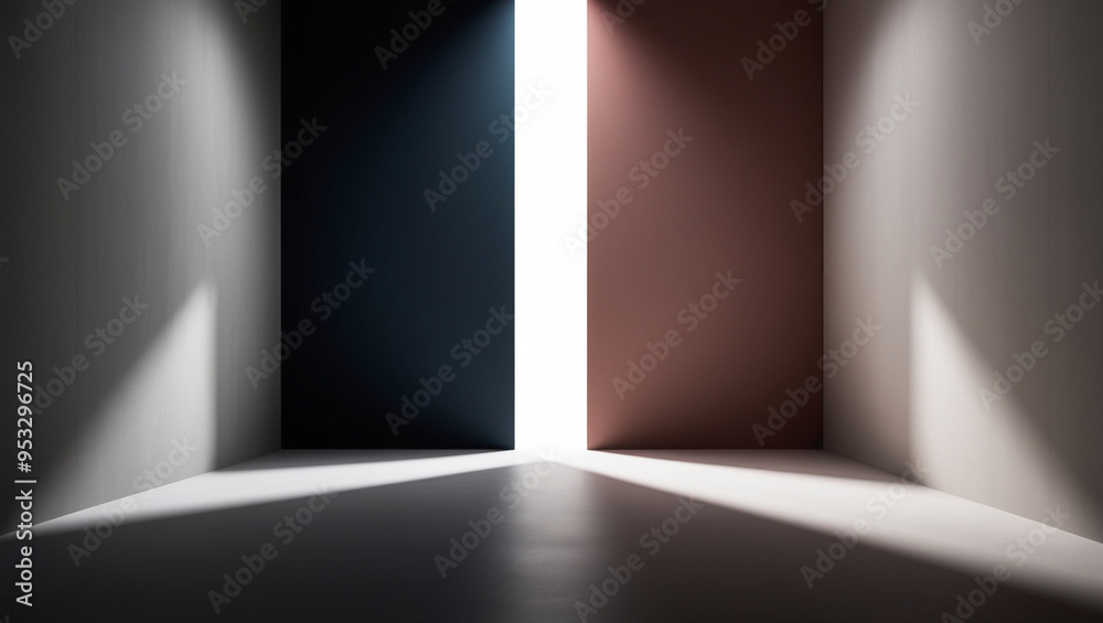 Surreal Shadow in an Empty Room with Two-Toned Light Surreal Shadow in an Empty Room with Two-Toned Light