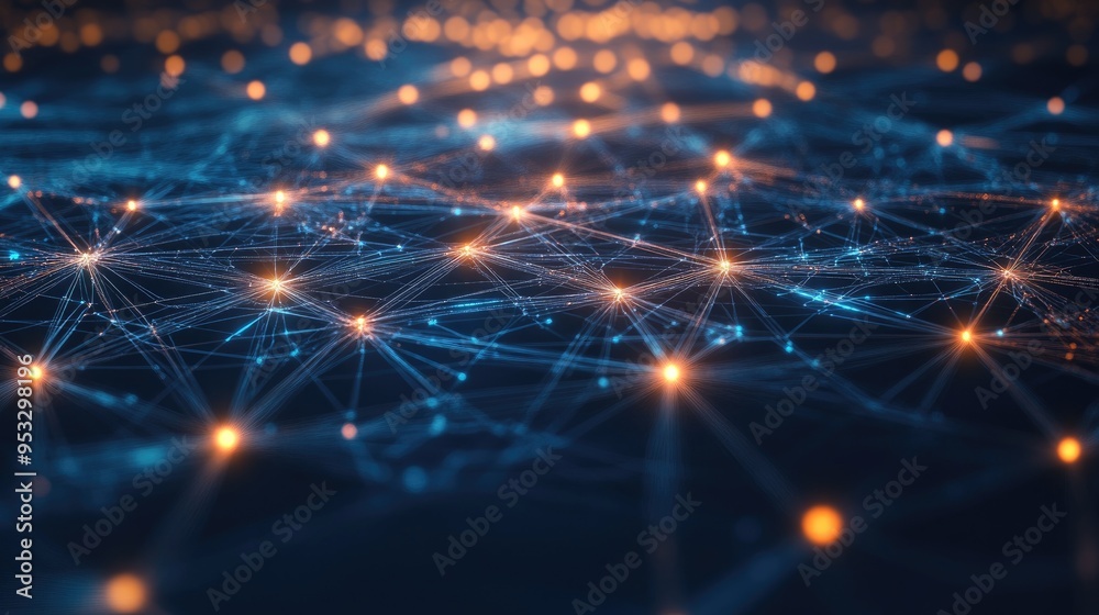 A futuristic technology network background with a complex web of connections and glowing points, representing data flow and connectivity. A futuristic technology network background with a complex web of connections and glowing points, representing data flow and connectivity.