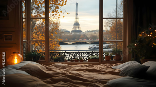 Cozy bedroom with a view of...