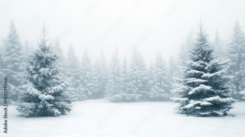 Snow-Covered Forest in Fog Snow-Covered Forest in Fog