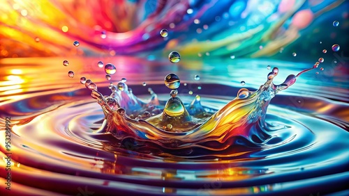 vibrant fluid abstract motion artistic liberated freedom expressionistic splash droplets water ripples shimmer reflections transparency luminous soft  photo