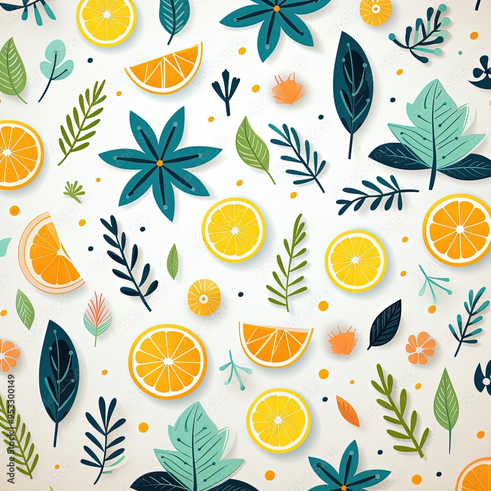 Clean and Simple Summer Pattern Design in a Minimalistic Style Clean and Simple Summer Pattern Design in a Minimalistic Style