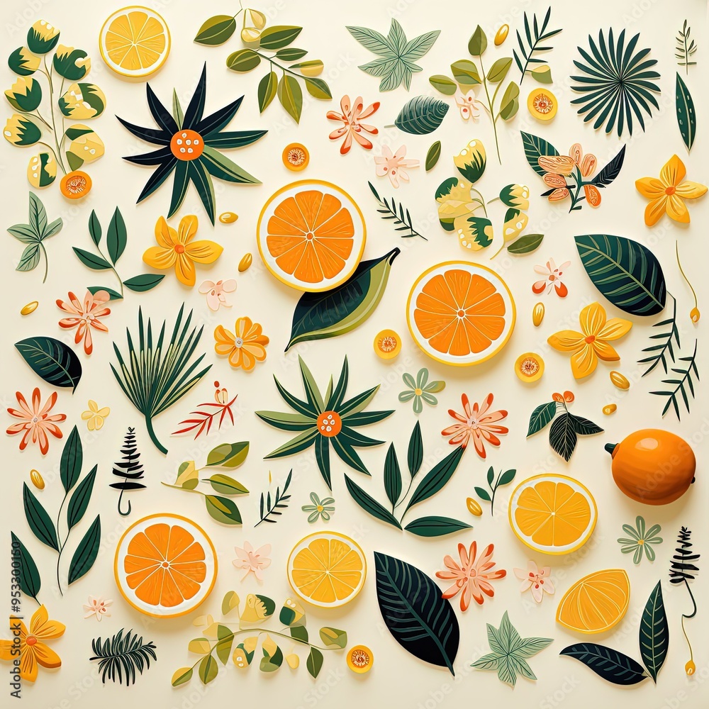 Clean and Simple Summer Pattern Design in a Minimalistic Style Clean and Simple Summer Pattern Design in a Minimalistic Style