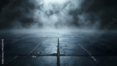 Dark cobblestone path with ...