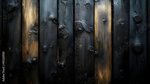 Dark wooden planks with bla...
