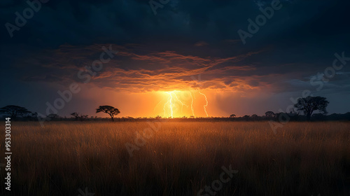 Dramatic lightning strikes ...