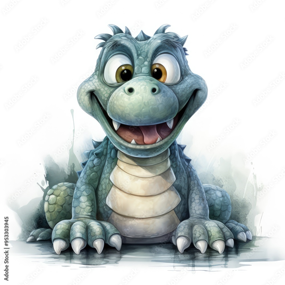 Charming Cartoon Crocodile in High-Resolution 4K with Adorable Features Charming Cartoon Crocodile in High-Resolution 4K with Adorable Features