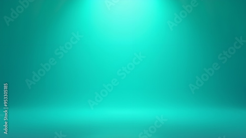 Background of gradient Turquoise color Background of product studio with Green spotlight on Blue colour