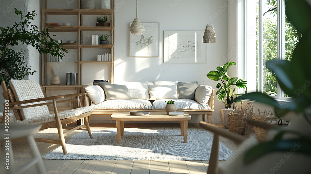 © Xingguo - The interior design, with its light-wood furniture, white walls and green plants, creates a warm and airy ambience. © Xingguo - The interior design, with its light-wood furniture, white walls and green plants, creates a warm and airy ambience.