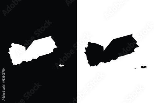 Map of the Yemen, Yemen national flag, Yemen flag vector illustration
