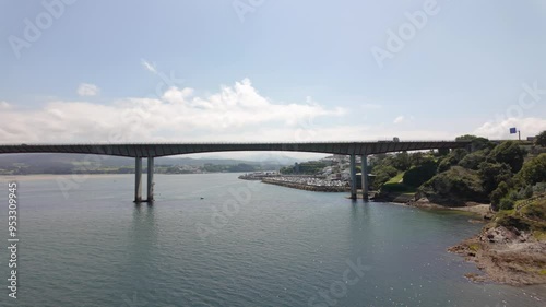 Wallpaper Mural Bridge with motorway that crosses the Ribadeo estuary in the north of Galicia, Spain. Torontodigital.ca