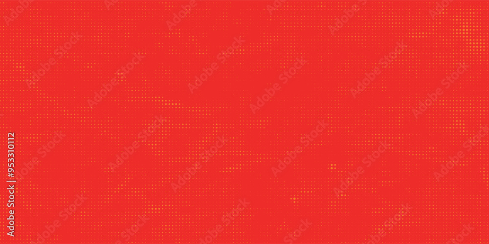 Fototapeta premium Dots halftone orange color pattern gradient texture with technology digital background. Dots pop art comics with summer background.
