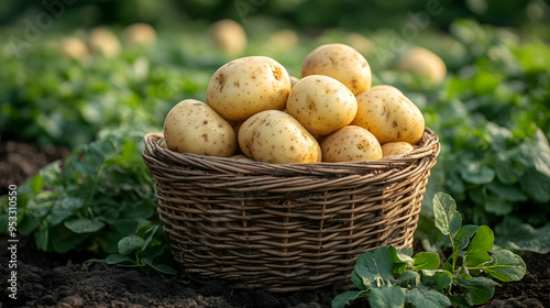 Freshly harvested potatoes ...