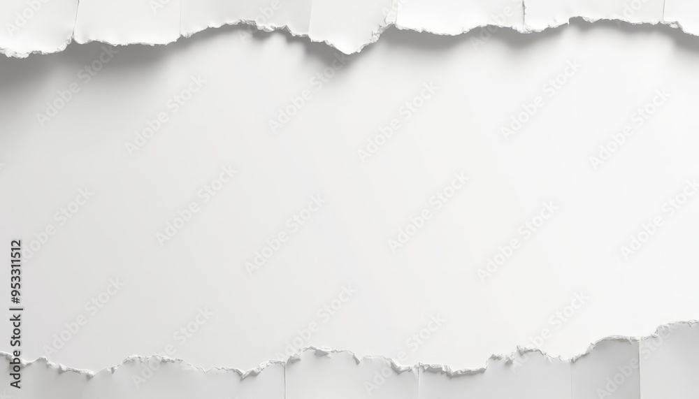 Naklejka premium Creative Torn Paper Frame of White Background with Textured Edges for Art and Design Projects