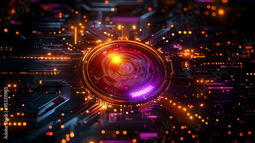 Futuristic circuit board wi...