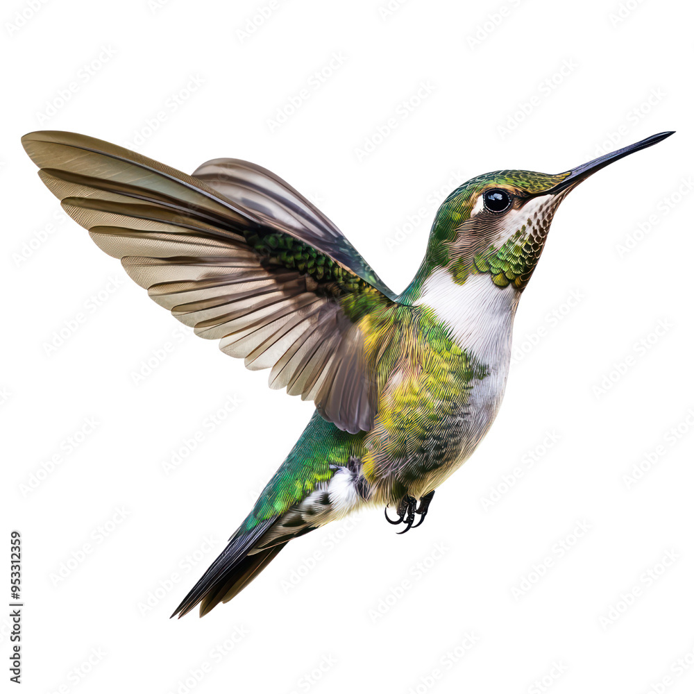 Fototapeta premium Hummingbird object isolated on transparent png.