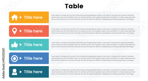Presentations Table Templates, Layout Design Tables Vector Format, Creative PowerPoint Table design