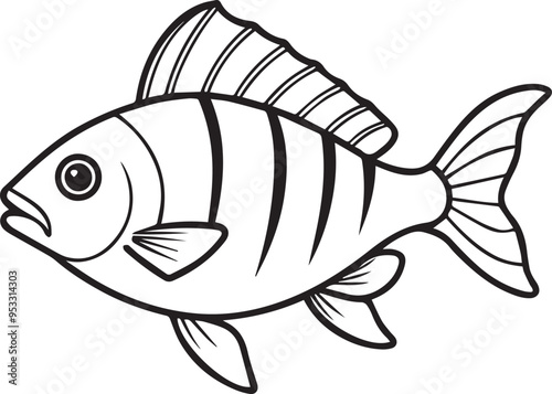 fish line art vector