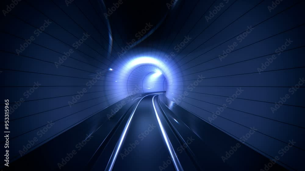 Endless Ride Inside A Futuristic Metro Tunnel Hd A Highspeed Underground Railway Seamless Animation Modern Construction Of An Infinite Futuristic Tunnel For A Subway Or Any Other Railbased Transportat