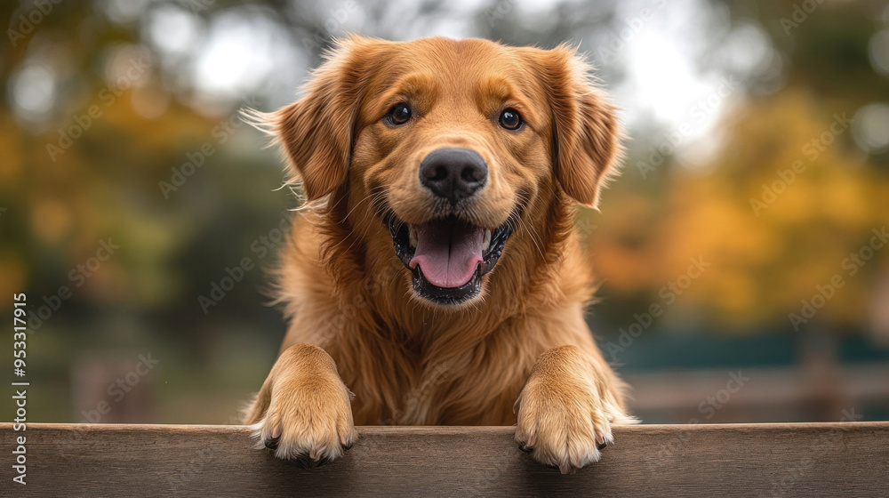 A Golden Retriever participating in an agility course, showcasing the breed athleticism and enthusiasm for physical challenges. A Golden Retriever participating in an agility course, showcasing the breed athleticism and enthusiasm for physical challenges.