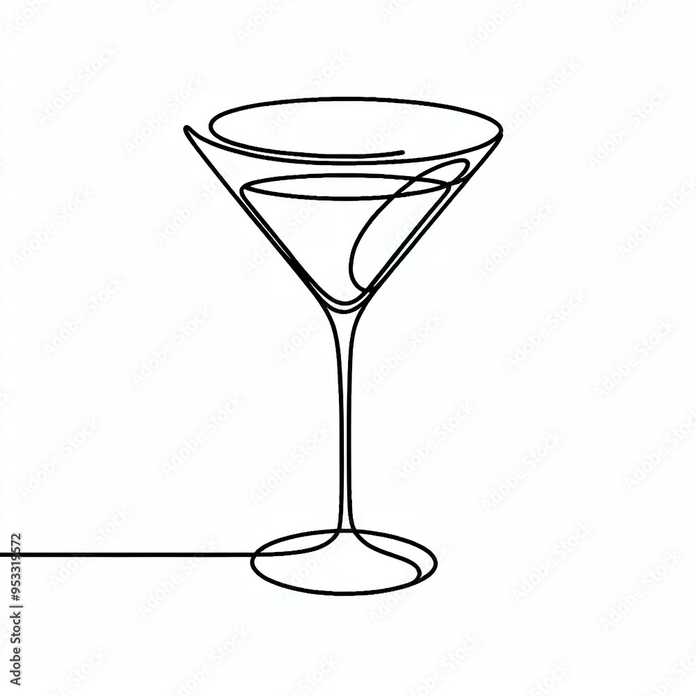 martini silhouette thin lines flat colors martini silhouette thin lines flat colors