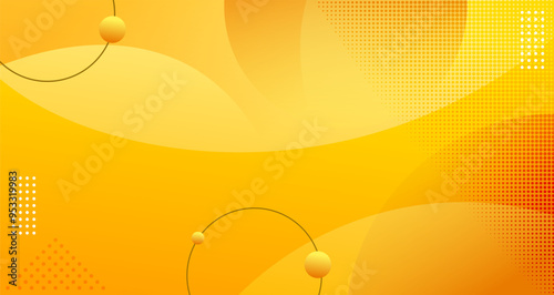 Dynamic shape background abstract with wave gradient yellow and orange liquid shape composition, line, circle, space for text for futuristic ads, booklets, banners and wallpaper.