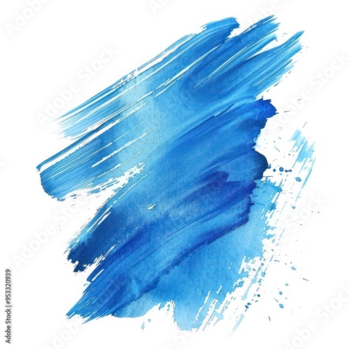 a blue Abstract watercolor Brush Stroke isolate on white background